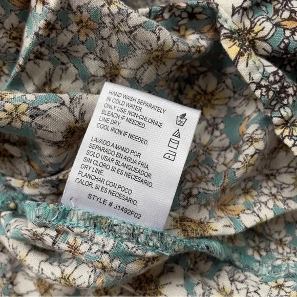 Floral Peasant Crop Top | Smocked Puff Sleeve Cottagecore Blouse XL - Picture 5 of 5